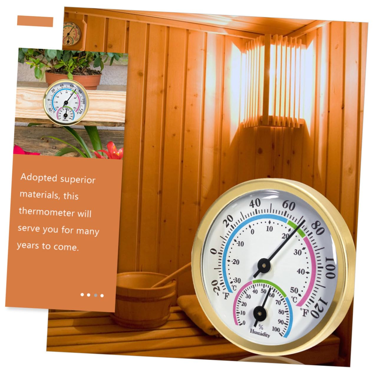 DECHOUS 2Pcs Thermohygrometer Indoor Outdoor Mini Digital Weather Station for Home Office Patio Automatic Measurement image number 4