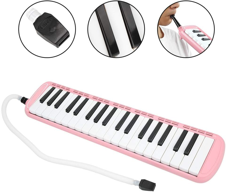 Musical Instrument Practice 37 Key Melodica, Air Piano Melodica Instrument, Beginner Musical Education Instrument for Kids.(Pink) image number 5