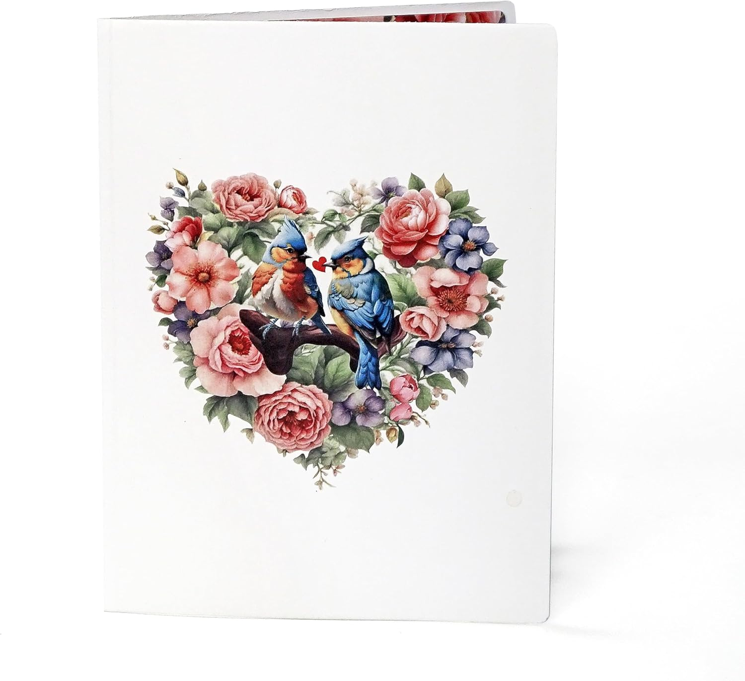 CUTPOPUP Bluejay Couple, Anniversary Card Pop Up, Valentines Day, Wedding, Engagement, 3D Greeting Card (Bluejay Couple-Heart Shape) LO179AU1520 image number 1