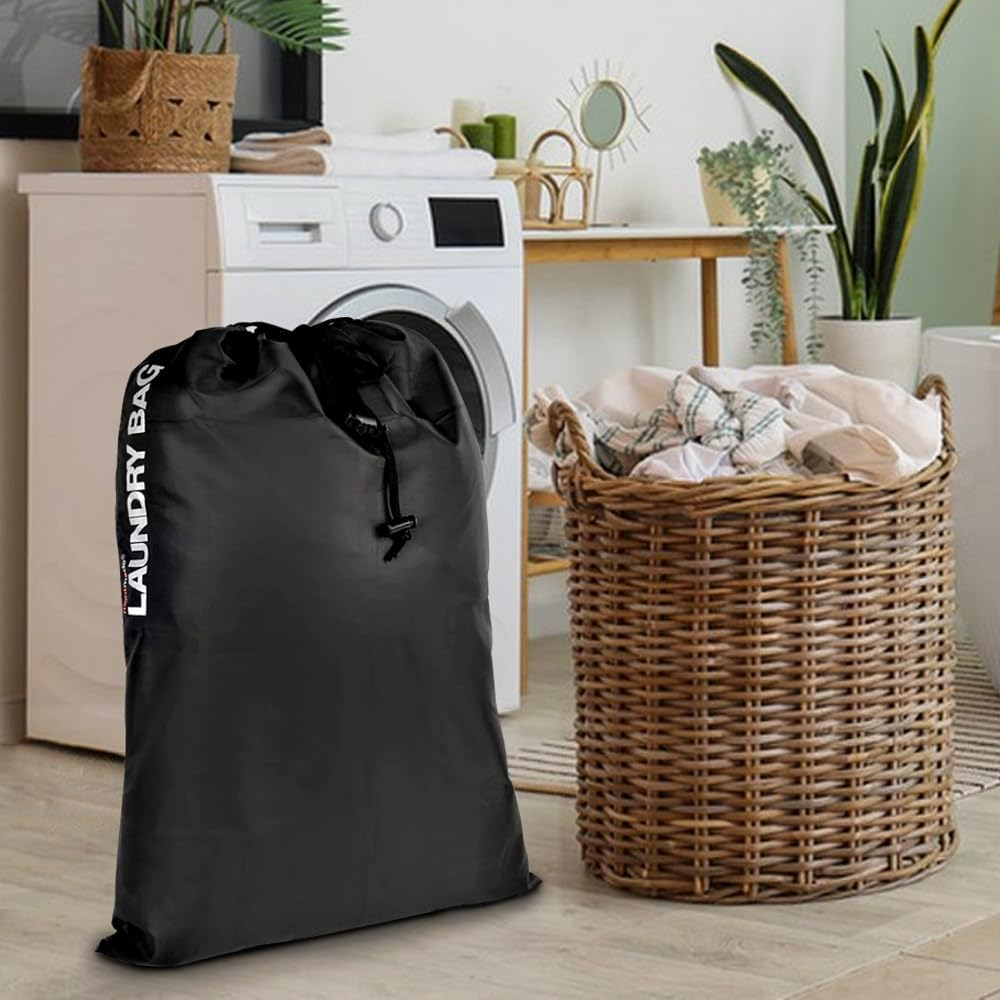 Flightmode Travel Laundry Bag with Drawstring Closure, Multi-Purpose Drawstring Bag for Clothes,Travel Pack Bags Dirty Clothes Bag for Laundromat and Household,Foldable Compact Organiser Bag image number 3