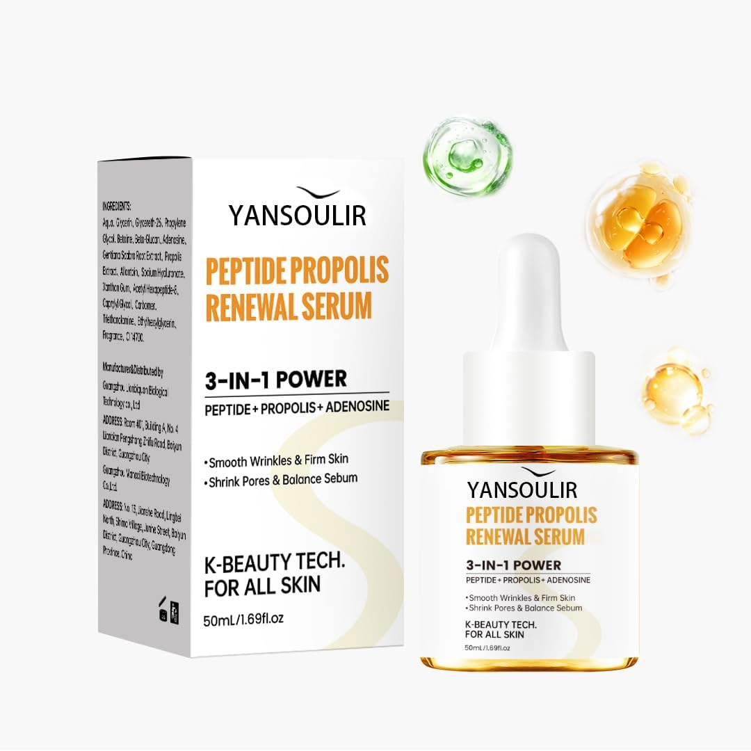 Peptide Propolis Renewal Serum 3-In-1 Power Anti-Wrinkle Firming Shrink Pores Balance Sebum Suitable for All Skin Types 50Ml image number 4