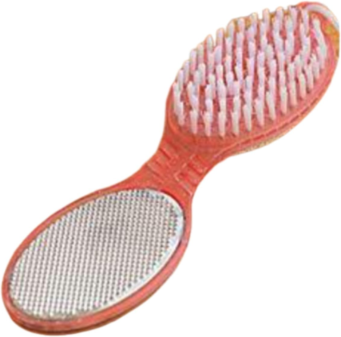 4 in 1 Pedicure Tool Foot Scrubber Brush Foot File Removers with Foot Rasp Pumice Stone Brush Nail Cleaning Brush Dead Skin Remover for Dry and Wet Foot Care (Red, 24.5X7.5X4.5Cm)