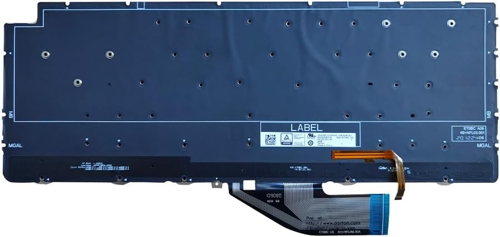 Abakoo New Replacement Keyboard Compatible with DELL XPS 13 7390 9310 2-In-1, US Layout, Black, Backlit, USB Wired, Mechanical Switch, Qwerty, Ambidextrous image number 1