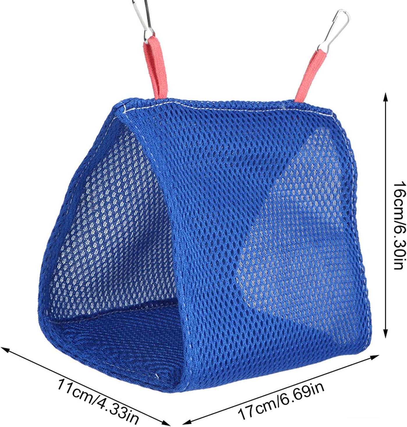 Hanging Summer Bird Bed, Summer Breathable Bird Hammock, Mesh Pet Bird Parrot Nest for Hamster Crumbles Shotet Parrot (Blue) image number 2