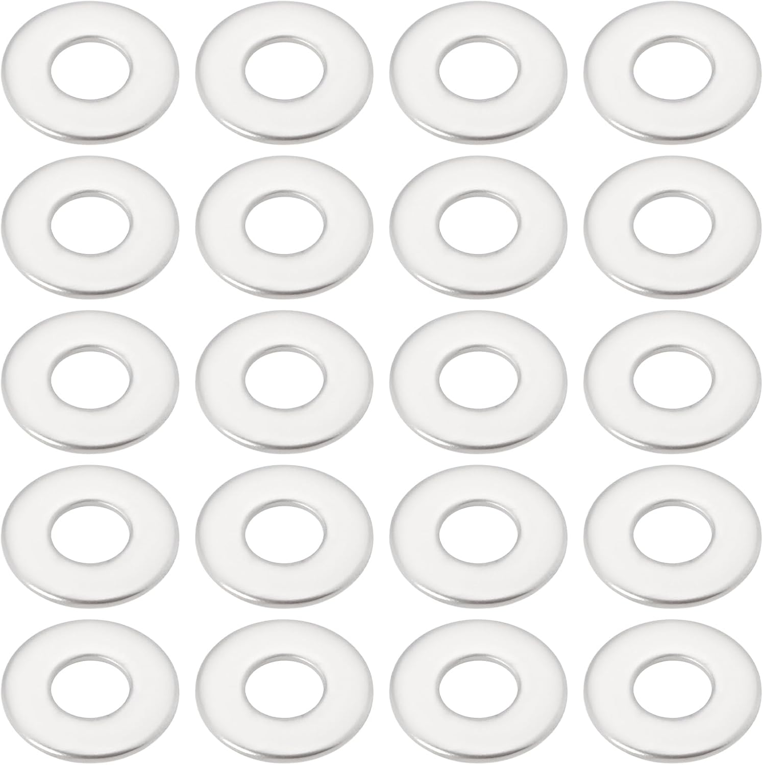 YINETTECH 100Pcs 304 Stainless Steel Flat Washers M5X12Mm round Seal Washer Spacer for Home Office Shop Factory Screw Hardware and Lock Repair image number 3