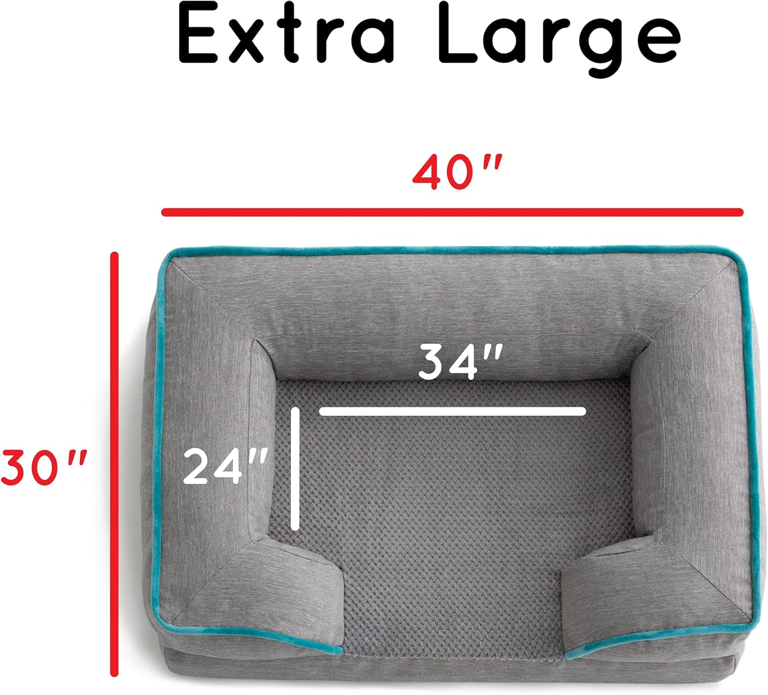 Brindle Orthopedic Memory Foam Pet Bed with Wrap around Bolster - Plush Dog and Cat Bed - Removable Velvet Cover image number 2