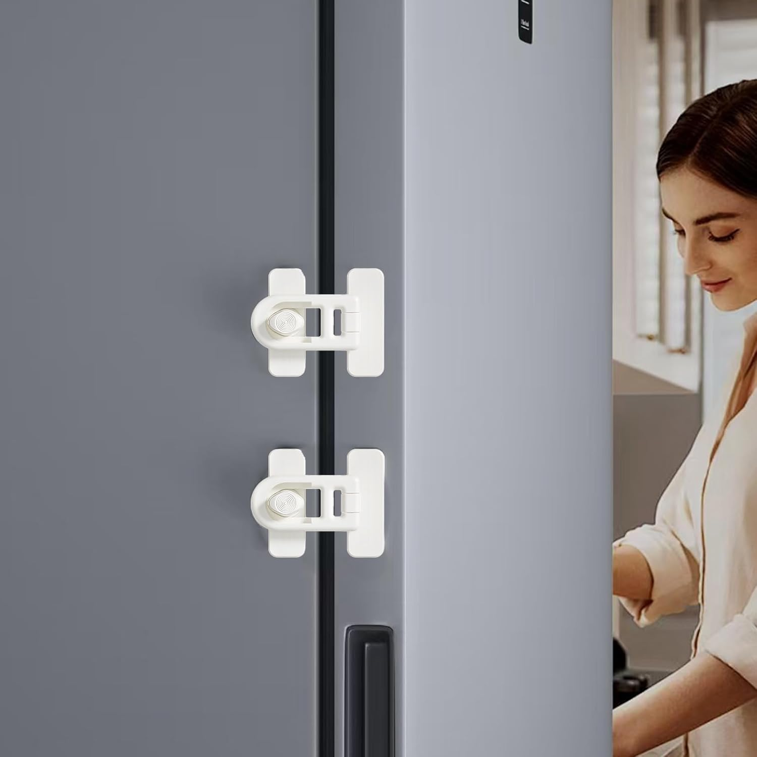 5 Pcs Baby Proofing, Heavy-Duty Child Safety Locks, Strong-Adhesive Baby Proof Cupboard Locks, Suitable for Cabinets, Fridges, Drawers, Ovens Toilets image number 3