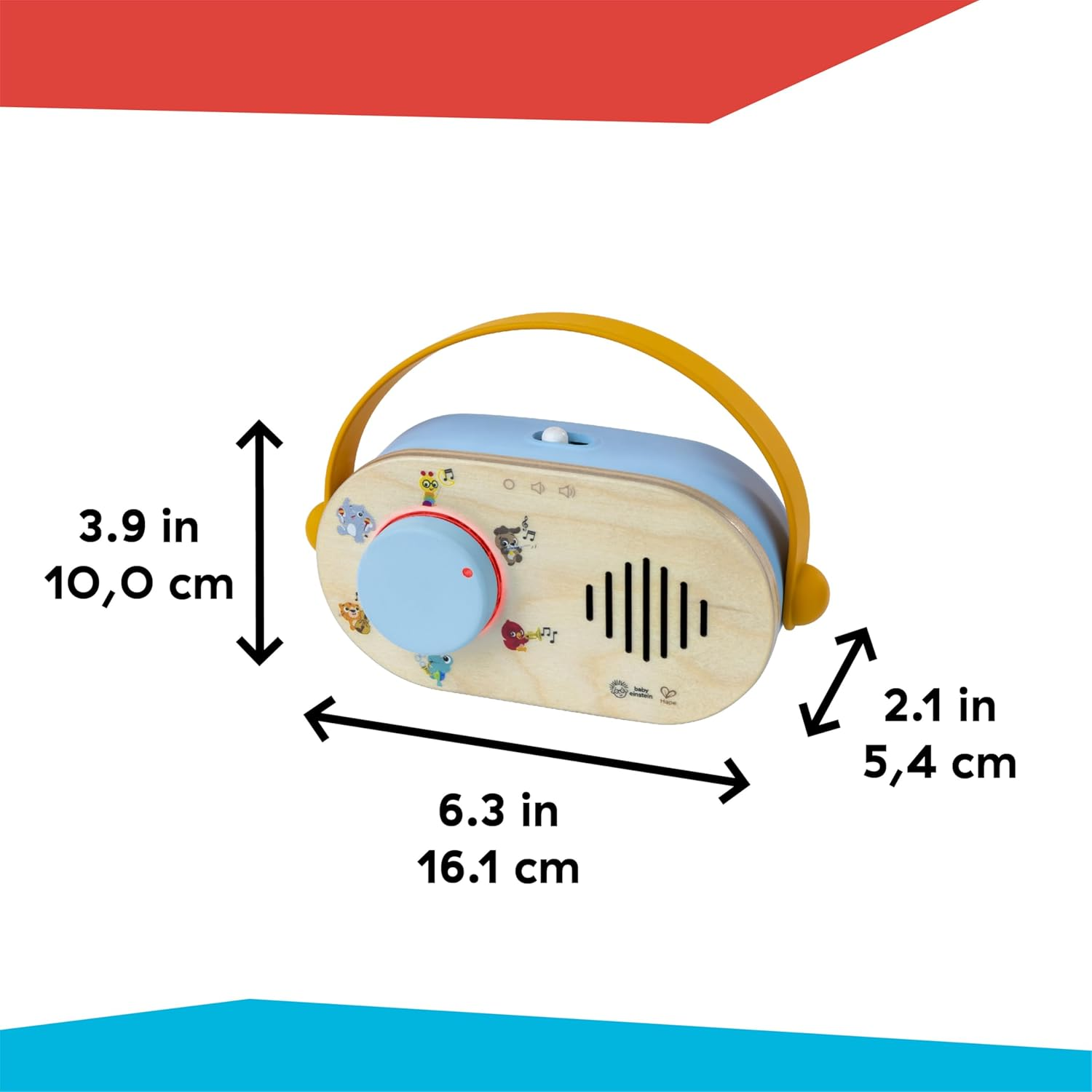 Baby Einstein + Hape Discovery Radio Toy Radio with Music & Lights, Ages 6 Months+