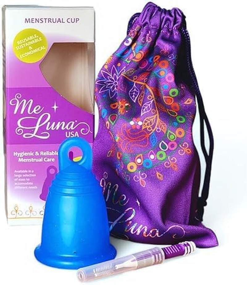 Most Customizable Menstrual Cup with Ring Handle | Meluna Me Luna | Comfortable Period Cup Reusable Cup | Tampon Pad Alternative for All Body Types | Classic