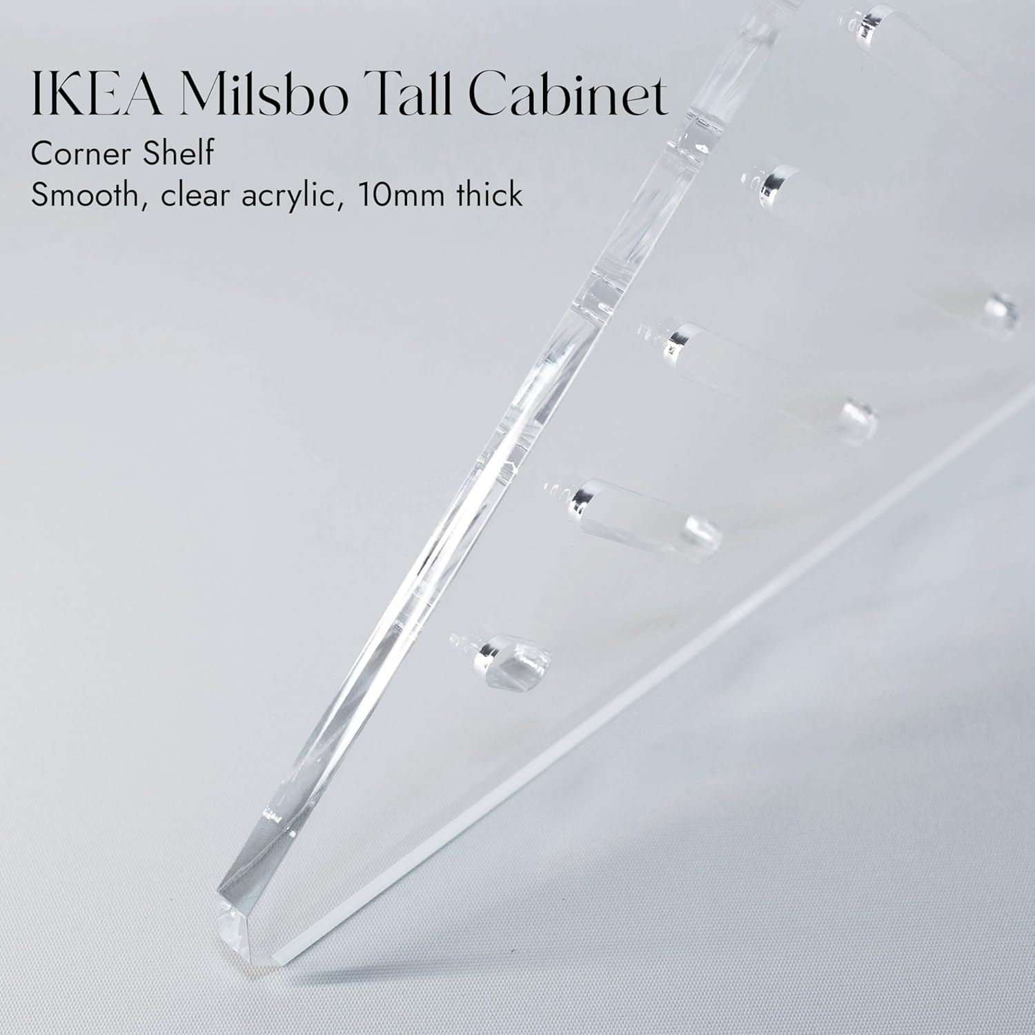 Greenhouse Acrylic Shelf for IKEA Milsbo Tall Cabinet - 10Mm Thick Corner Shelf Set 2 Pack image number 4