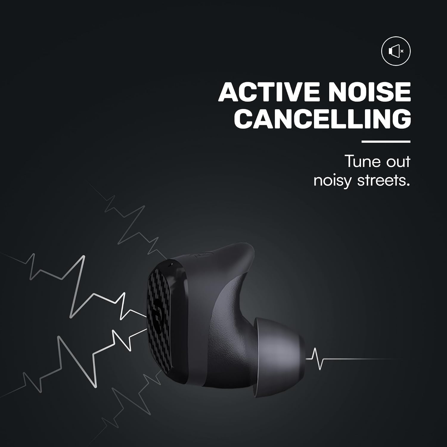 ETRSAIRL Raycon Impact Earbuds Military-Grade Shockproof IP67 Bluetooth Earphones with Stereo Sound, 90 Hours Battery Life, Active Noise Cancellation (Black) image number 5