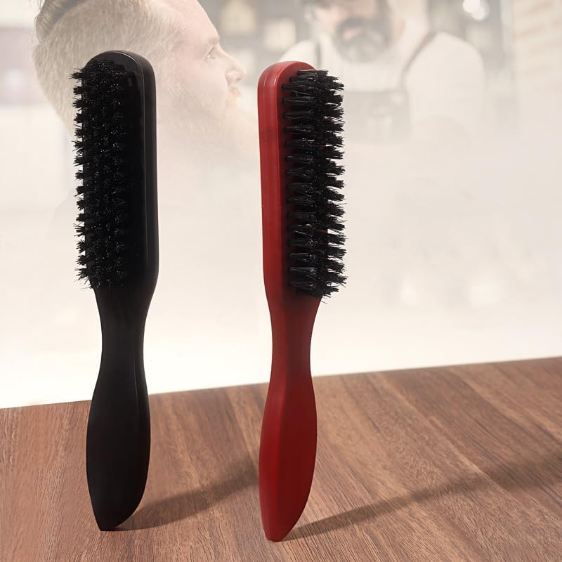 Nylon-Bristled Cleaning Brush，Clean up Broken Hair and Comb Beard Brush (Black, One Size) image number 3