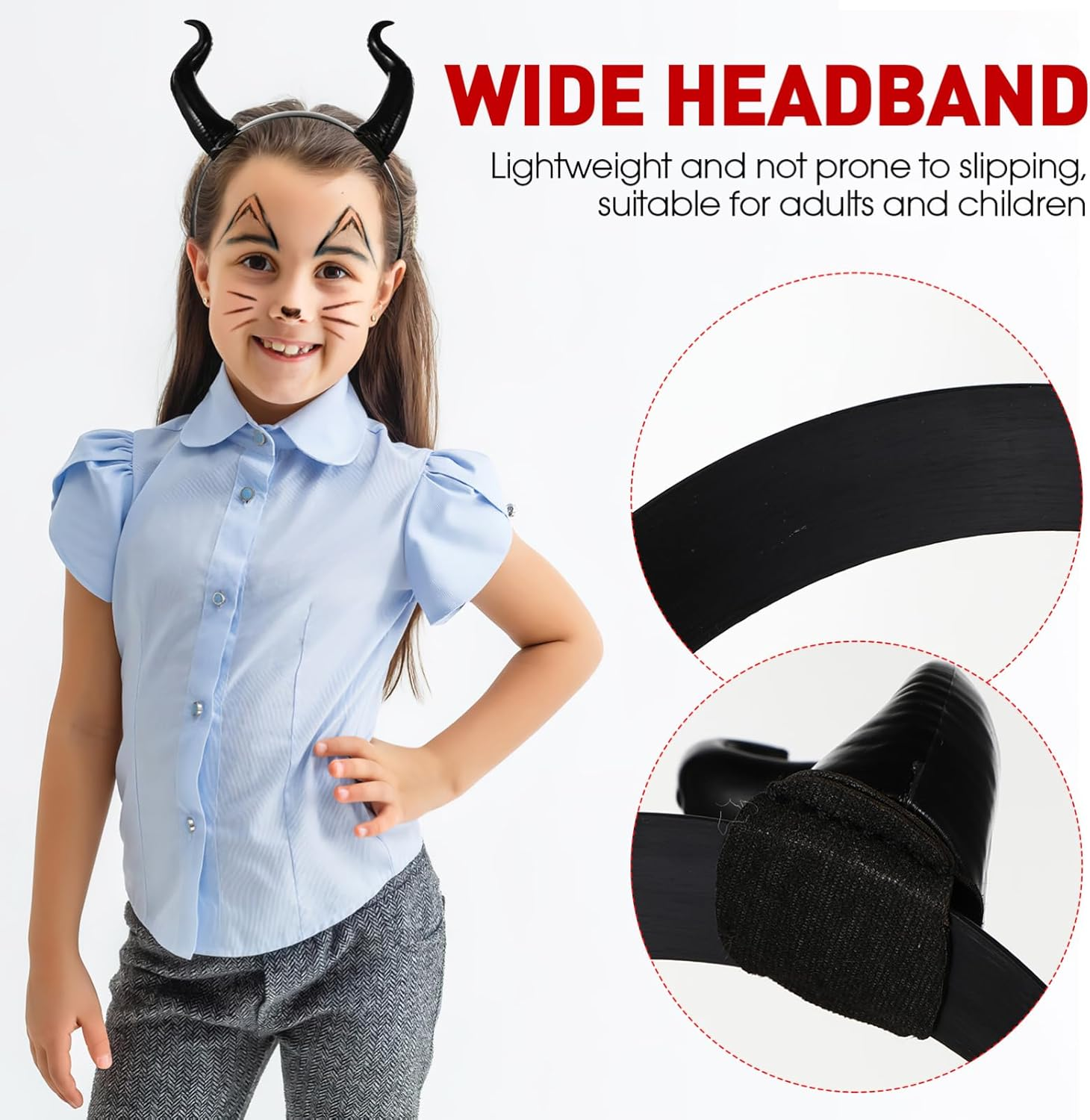 TOYANDONA 1 Piece Devil Horns Headband: Halloween Ox Horn Headpiece Ox Horn Headband Cosplay Accessories Gothic Hair Band for Women Men and Girls image number 2