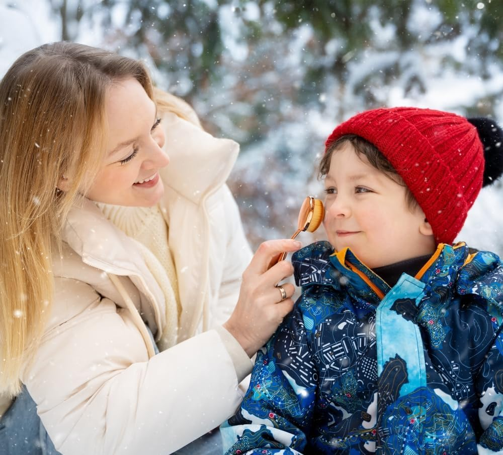 Mothercould Premium Sunscreen Brush Set &ndash; Kids & Baby Sunblock Applicator with Metal Handles, Travel Bag, 2 Brushes, 2 Caps, & Cleaning Mat &ndash; Rose Gold &ndash; Mess-Free Sun Care (2 Pack) (Rose Gold) image number 4