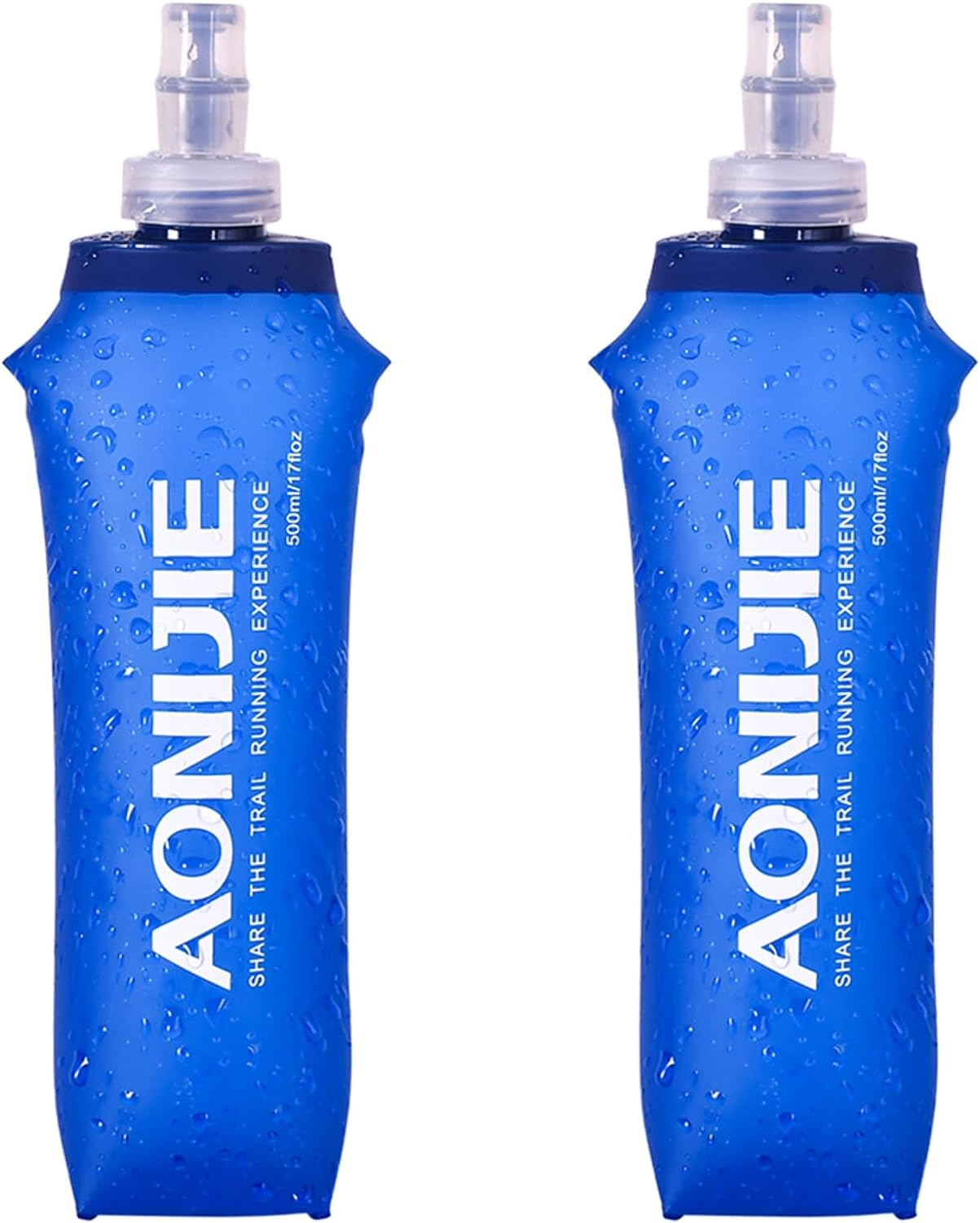 TRIWONDER TPU Soft Folding Water Bottles Bpa-Free Collapsible Flask for Hydration Pack - Ideal for Running Hiking Cycling Climbing image number 2