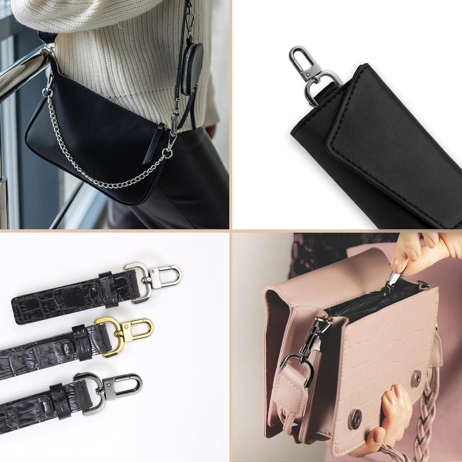 9 PCS Swivel Snap Hooks Detachable Snap Hook Swivel Clasp Purse Strap Clip Bag Making Supplies and Hardware (Colorful) image number 6