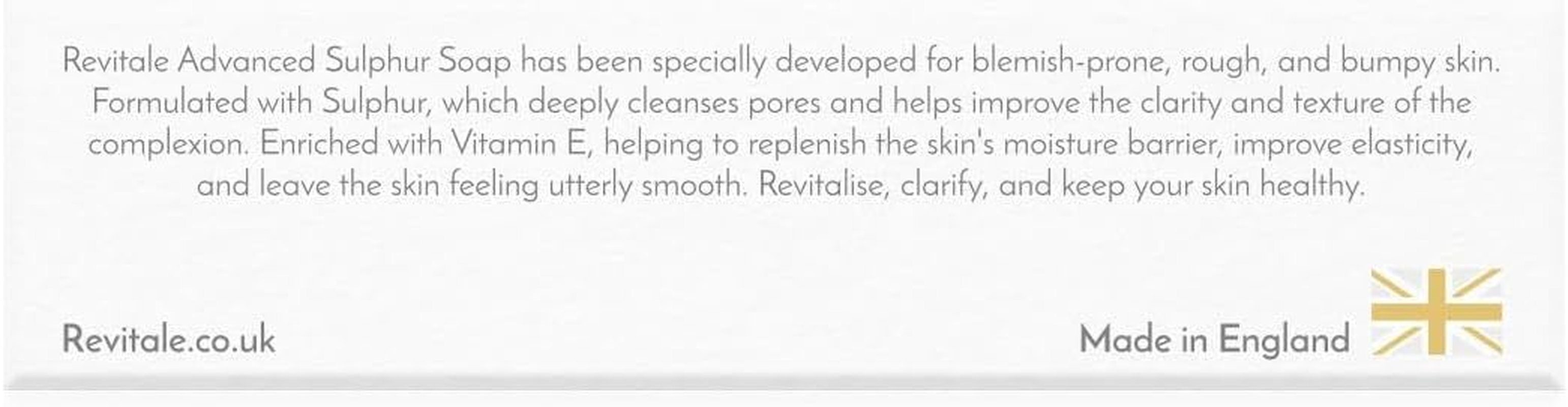 Revitale Pure Vegetable Advanced Sulphur Soap Treatment 80G - Antibacterial - Helps Fight Blackheads, Spots, Skin Irritation image number 5