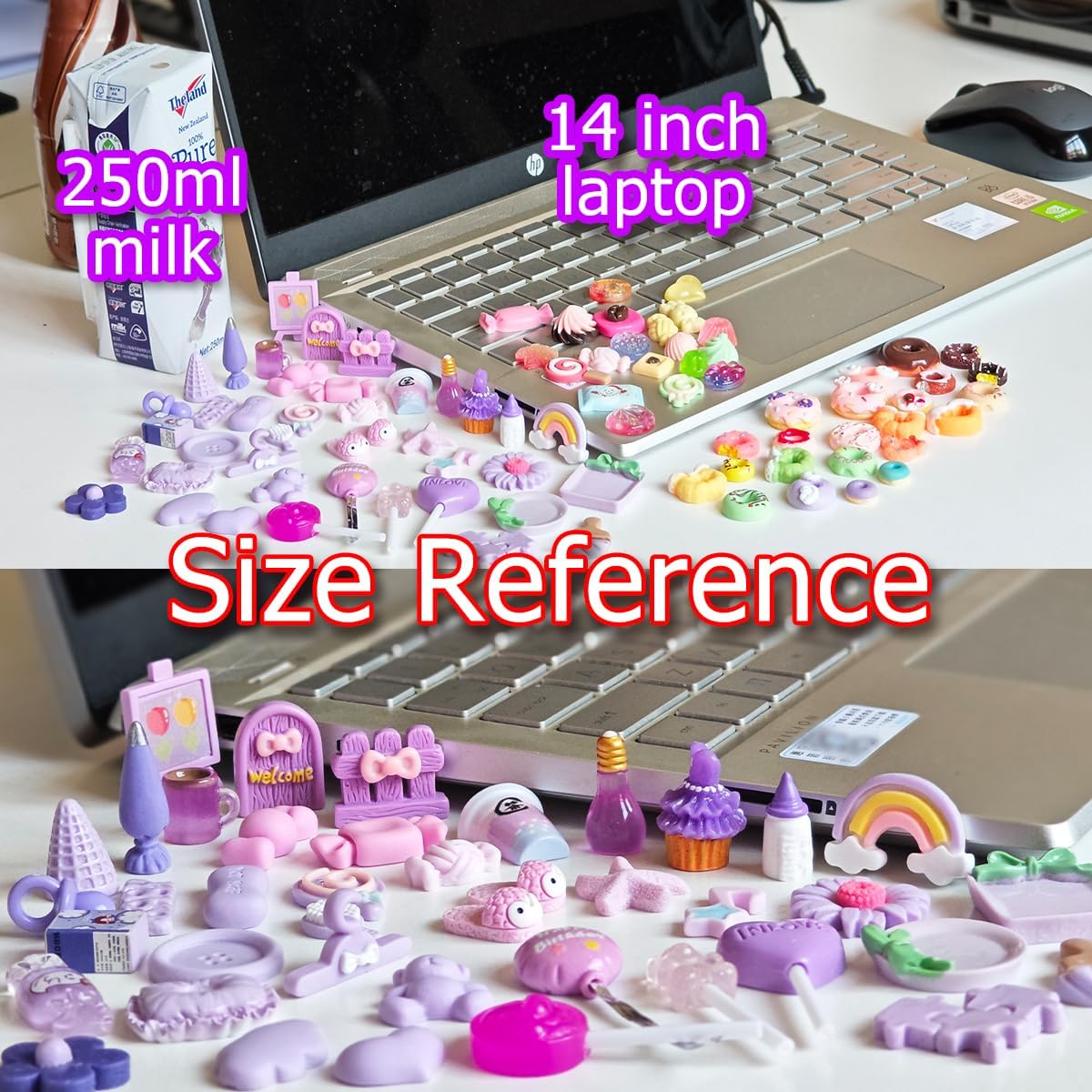 50Pcs Cute Slime Charms Mixed Set Resin Flatback Making Supplies for DIY Craft Making and Ornament Scrapbooking Beads Assorted Candy Fruit Cake Ornament, 100Pcs, Resin, No Gemstone image number 6