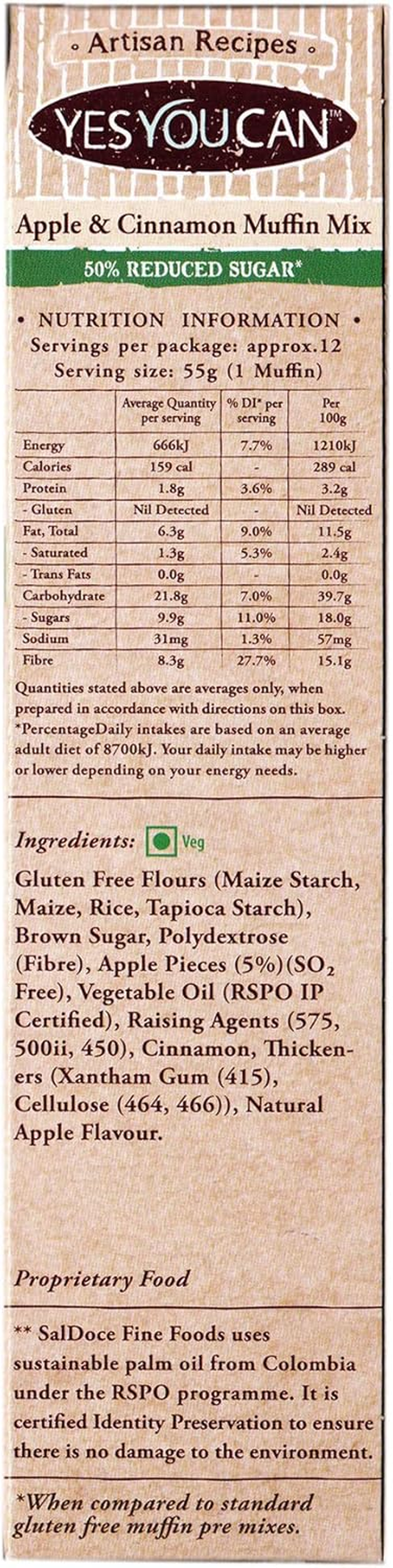 Yes You Can Apple and Cinnamon Muffin Mix 400 G image number 1