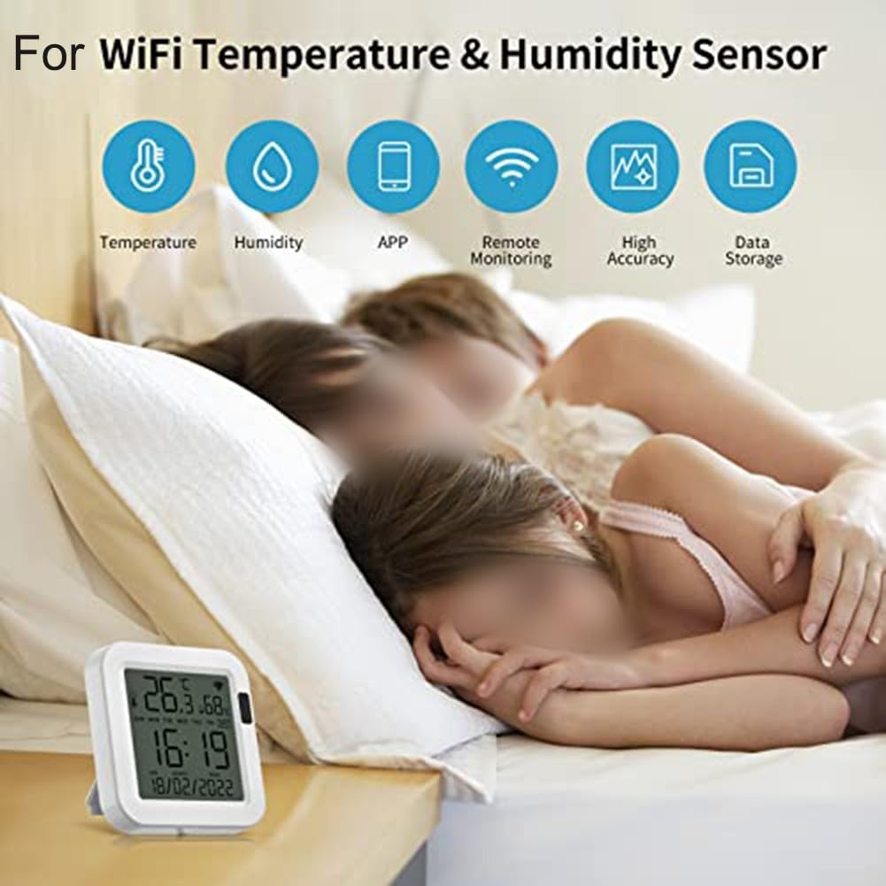 Smart Thermohygrometer Featuring 2 4Ghz WLAN Connection for Remote Indoor Temperature and Humidity Control via Smartphone App image number 4