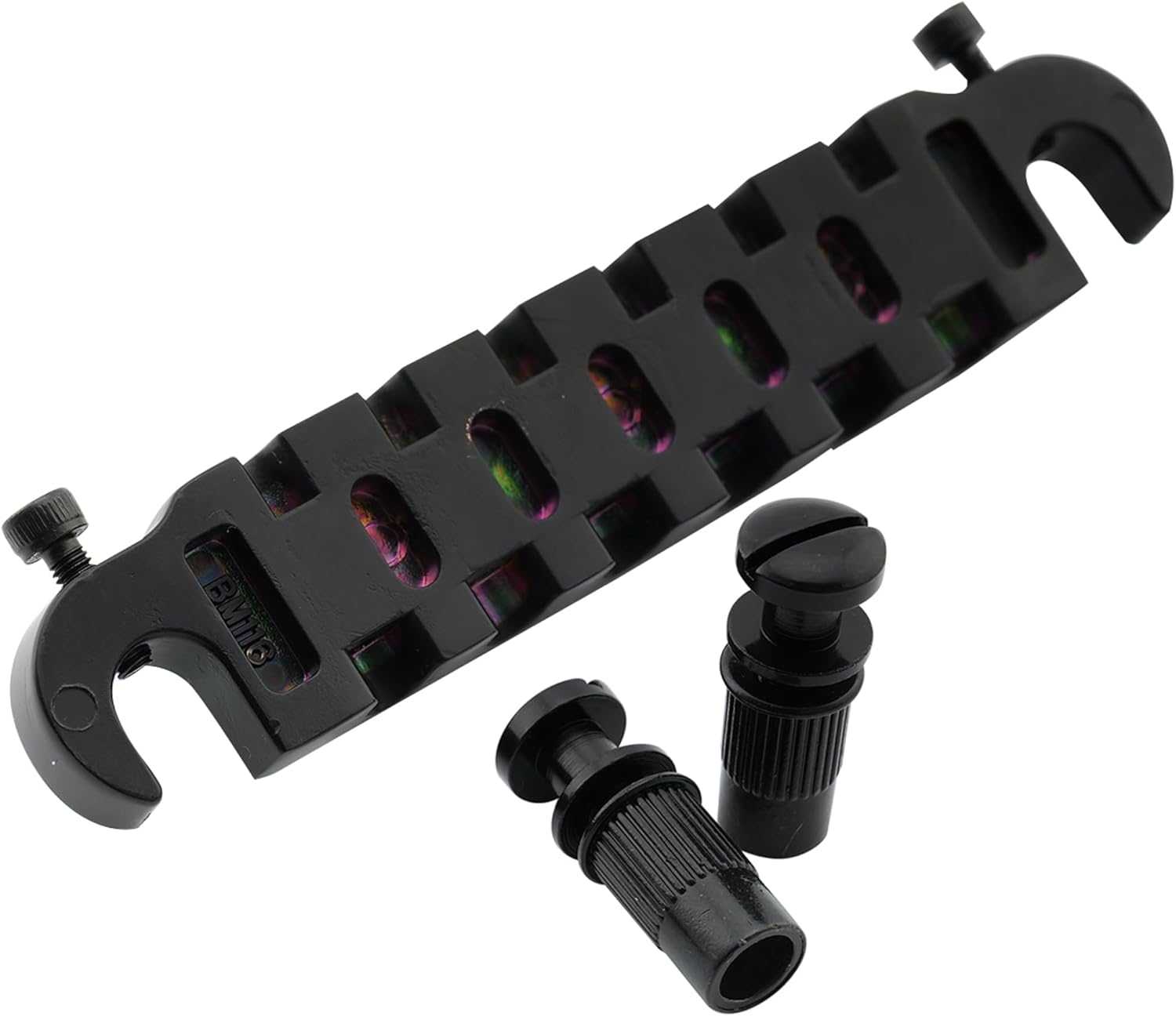 Musiclily Pro 52.5Mm Pre-Set Intonatable Wraparound Bridge Tailpiece for Epiphone Les Paul Junior LP Style Guitar, Black - Chrome image number 2