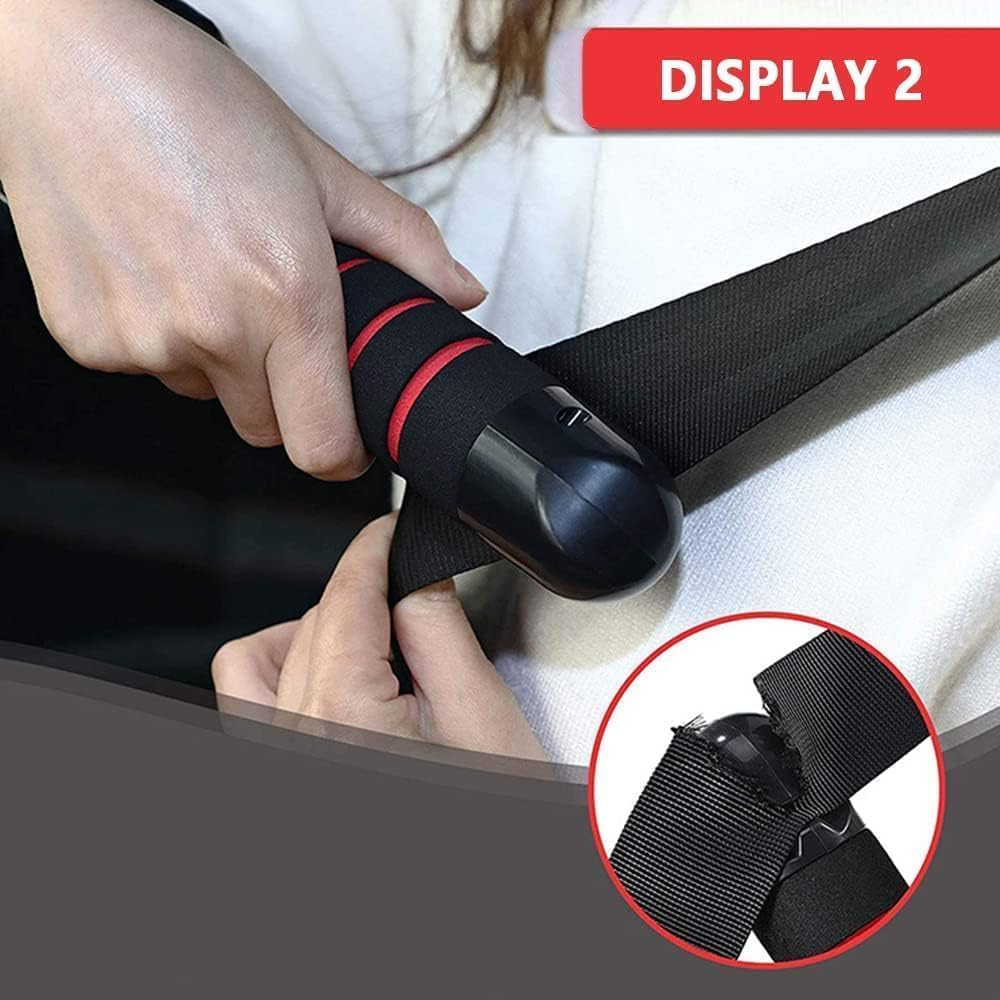 3 in 1 Vehicle Support Handles, Elderly Portable Automotive Door Assist Handles, with Seatbelt Cutter and Window Breaker for Elderly and Handicapped (Handles * 2 Pack), Red, LV849 image number 5