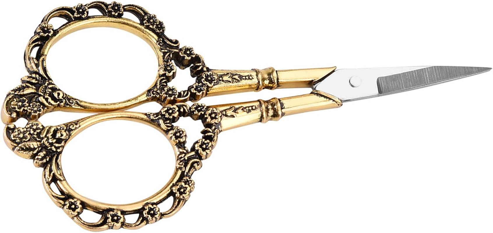 1Pc Vintage Flower Pattern Scissors Needlework Embroidery Stainless Steel Tailor Scissors Small Sharp Sewing Scissors Stainless Steel Sewing Scissors for Art Work (Bronze Plating)