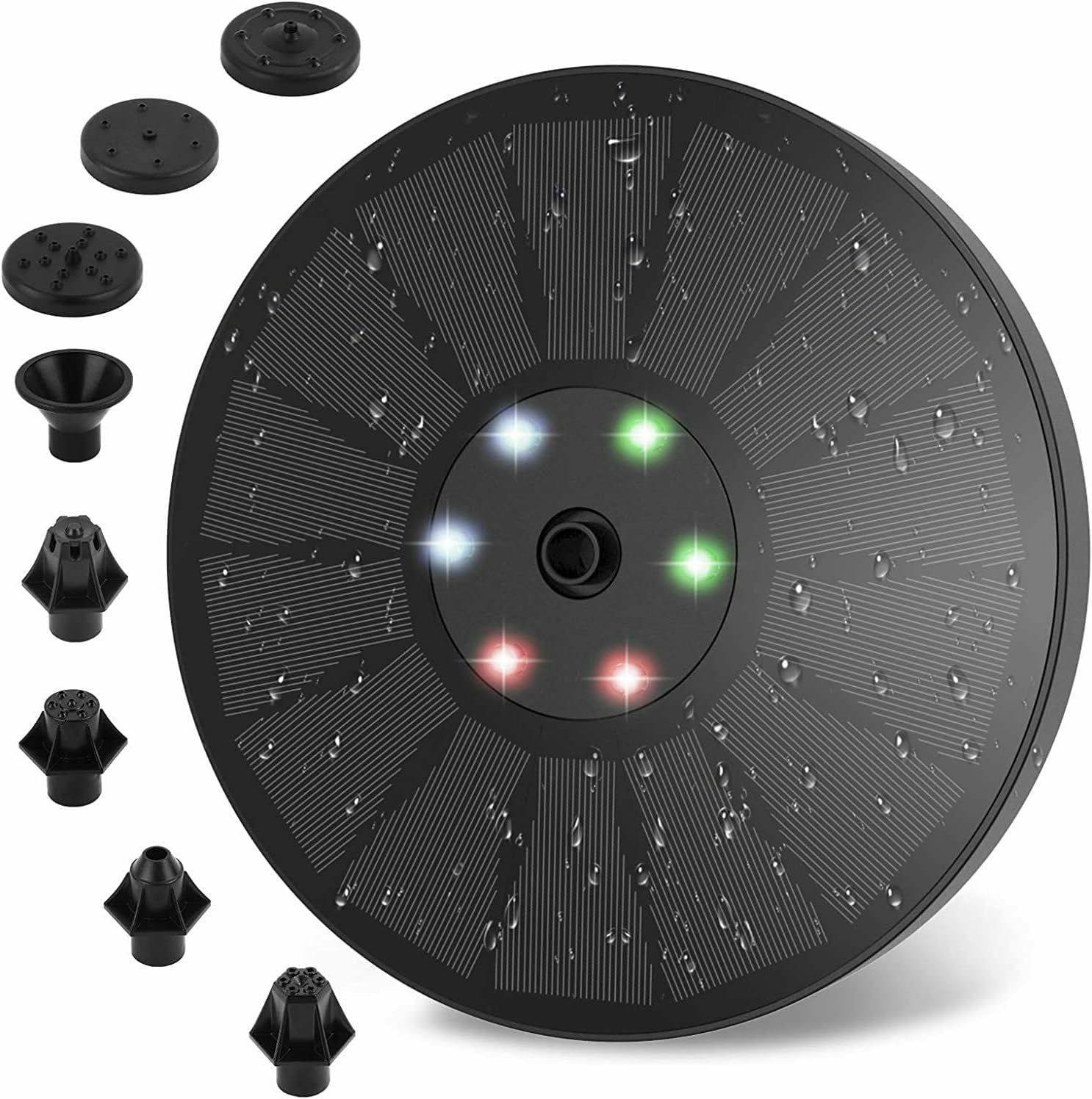 3W Solar Power Fountain Water Pump Bird Bath with LED Landscape Garden Pond image number 6