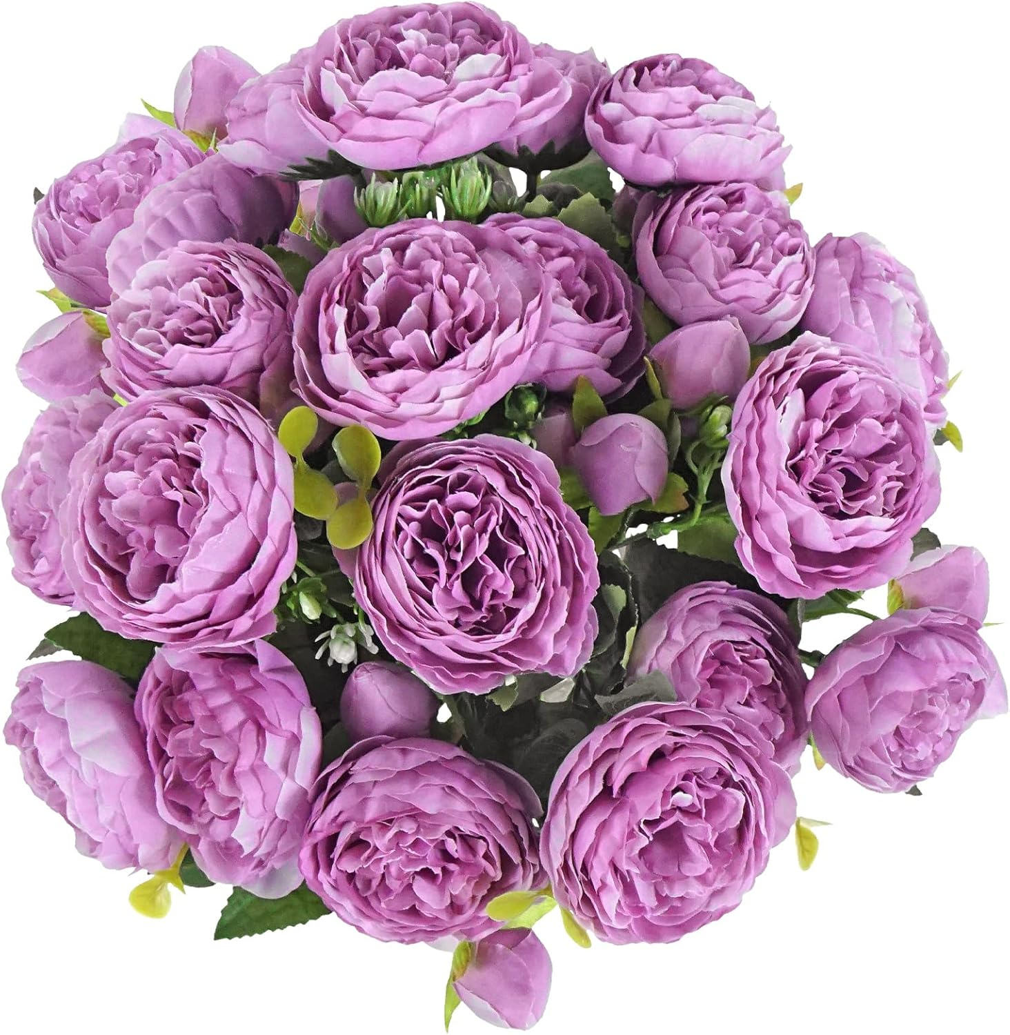 Lenamos 4 Packs Peonies Artificial Flowers, Silk Flowers Fake Peonies Artificial Flowers Peonies Bouquet for Centerpiece Table Wedding Party Home Decor (Rose Pink)