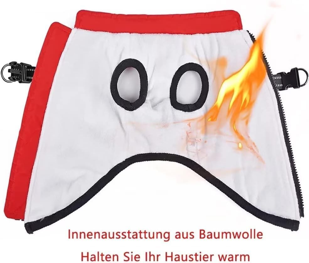 Voarge Dog Jacket, Winter Vest, Jackets, Dog Coat with Harness for Small Dogs, Waterproof Machines, Washable, Reflective Stripes Design, Durable D-Ring (5XL, Red) image number 1