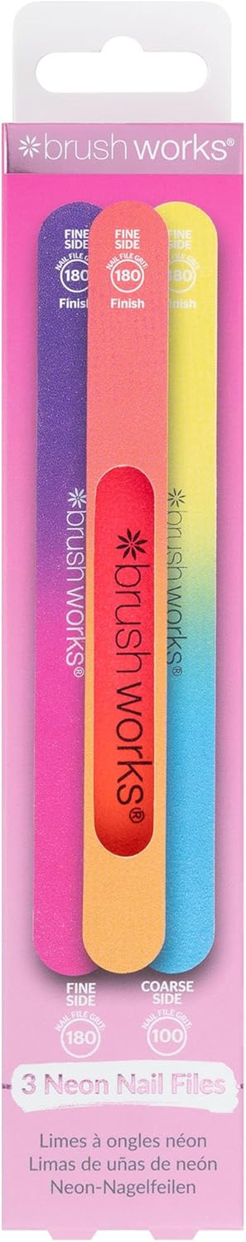 Brushworks Neon Nail Files - 3 Pack image number 2