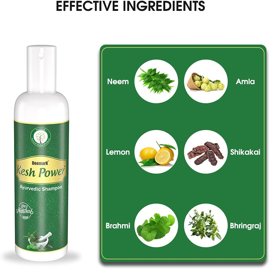 Deemark Kesh Power Ayurvedic Shampoo Pack of 2 | for All Hair Care Solution | Control Hair Fall | Nourish Hair Naturally image number 1