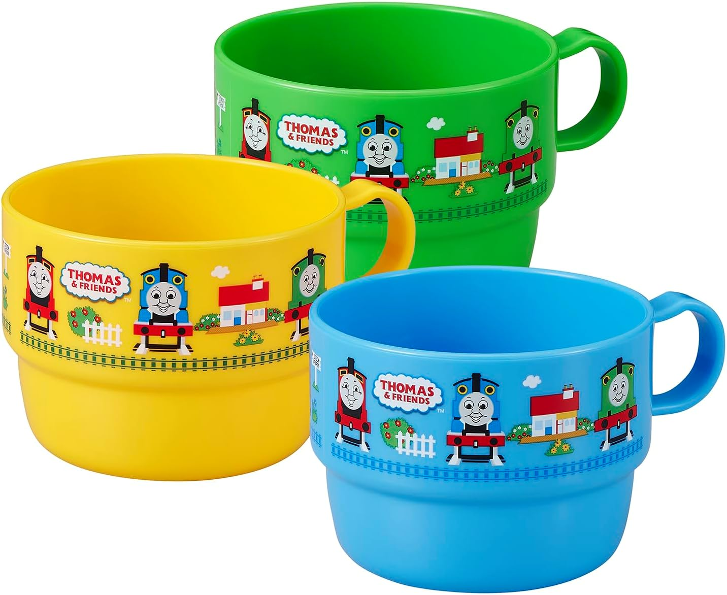 OSK PT-21 Children'S Tableware, Thomas the Tank Engine 3-Piece Set, Diameter Approx. 5.8 Inches (14.7 Cm), Microwave Safe, Made in Japan, Dishwasher Safe, Yellow/Green/Blue image number 3