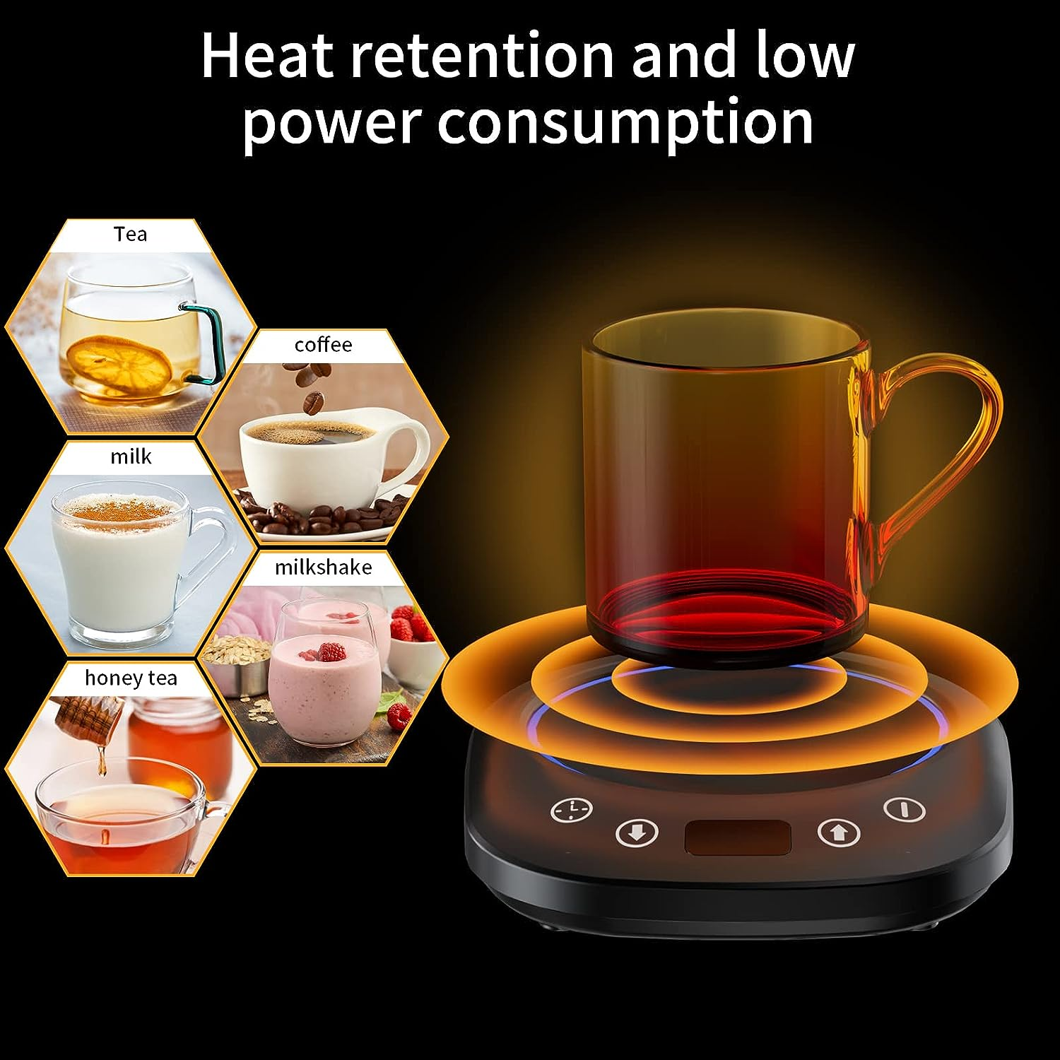 Coffee Mug Warmer Electric Cup Warmer for Office Desk Use Auto Shut off Temperature Settings 9 Hour Timer Settings Smart Coffee Warmer Plate Milk Tea Water(No Cup) image number 2