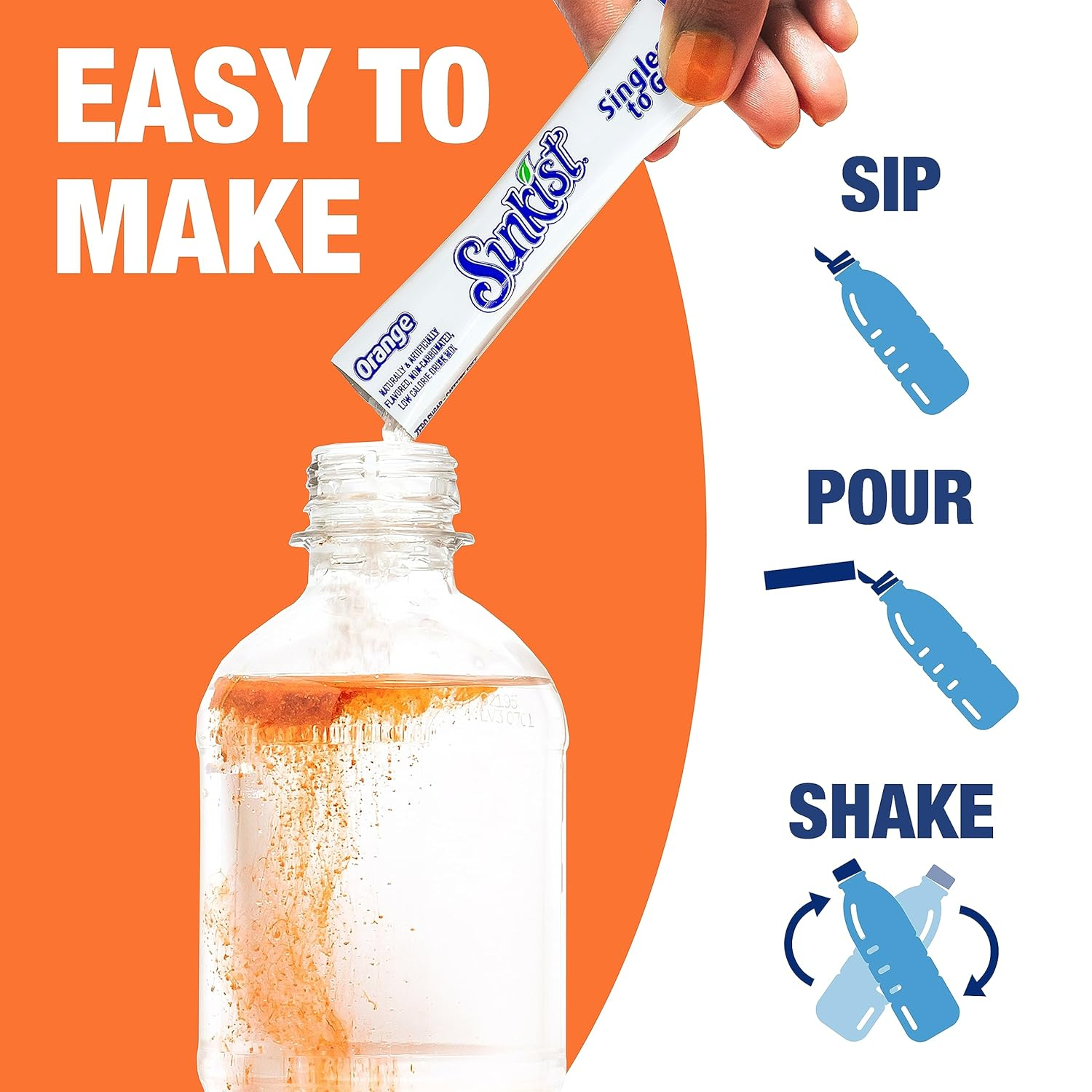 Sunkist Soda Variety Pack, Singles to Go Orange, Strawberry, Grape and Peach (40 Total Sticks) image number 1