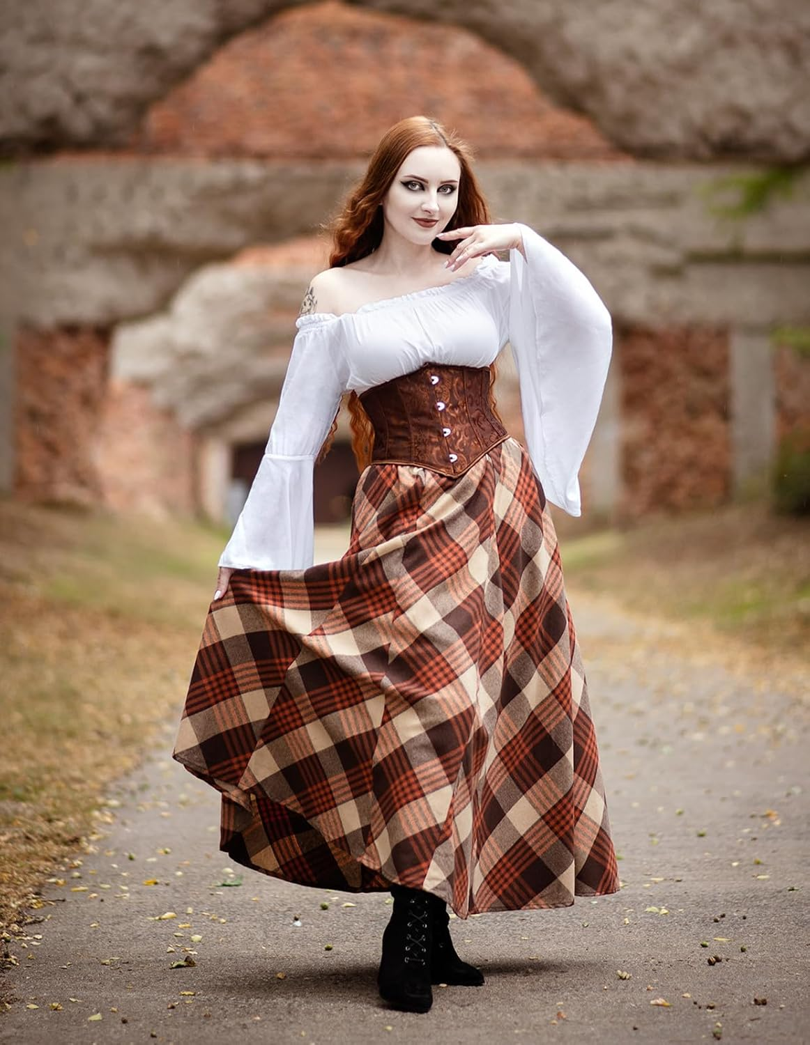 Scarlet Darkness Corset Belt for Women Fishbone Wide Waist Corset Pirate Belt image number 6