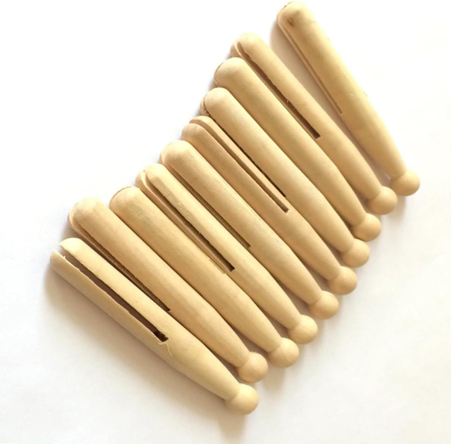 Lexziuo 10PCS Wooden Clothespin Dolls - Unpainted DIY Craft Peg Dolls for Wedding Cake Toppers, Baby Showers, Unique Home Decor & Keepsakes image number 2