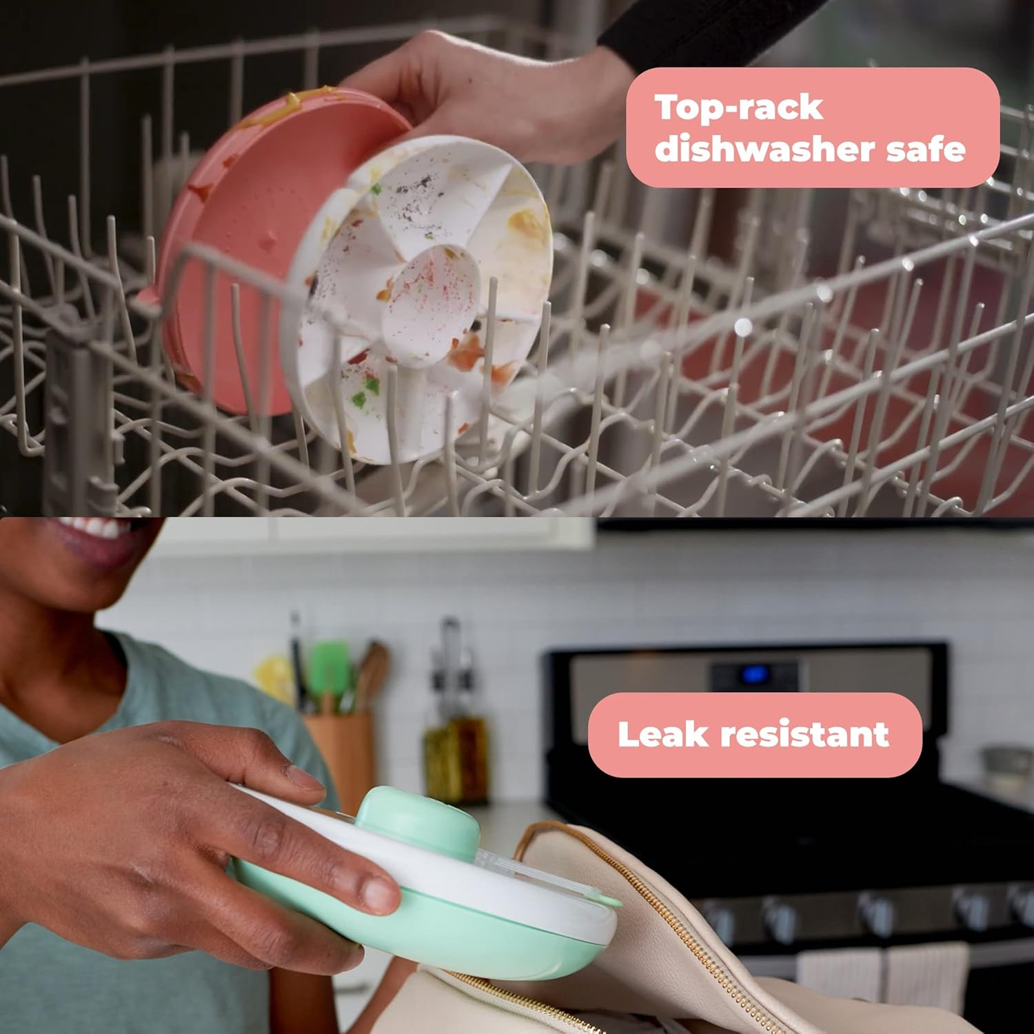 Gobe Kids Snack Spinner Bundle with Hand Strap and Sticker Sheet - Reusable Snack Container with 5 Compartment Dispenser and Lid | BPA and PVC Free | Dishwasher Safe | No Spill, Leakproof