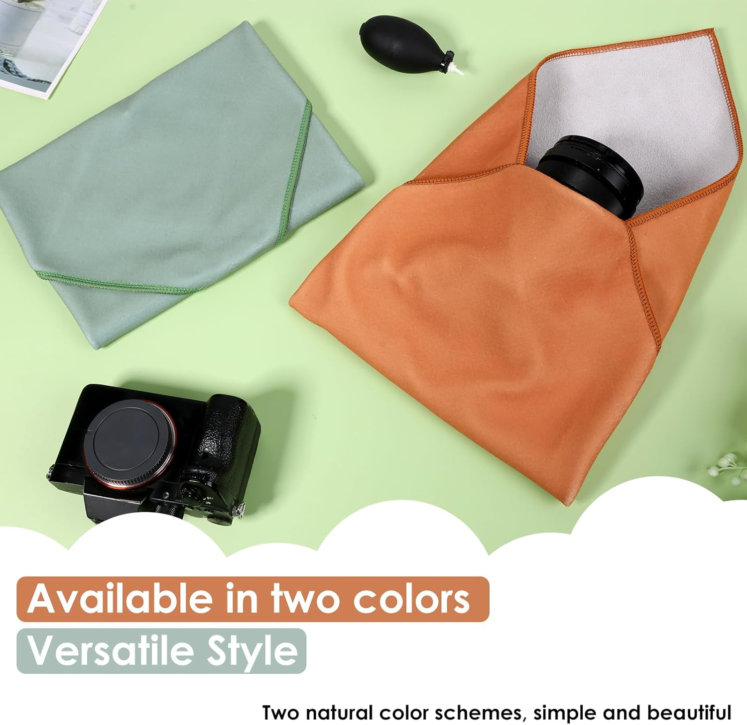 ZFLYCANP 2 Pcs Magic Cloth Storage Folding Portable, Self-Adhesive Magic Cloth Makeup Bag, Inner Microfibre for Travel Cosmetic SLR Camera image number 4