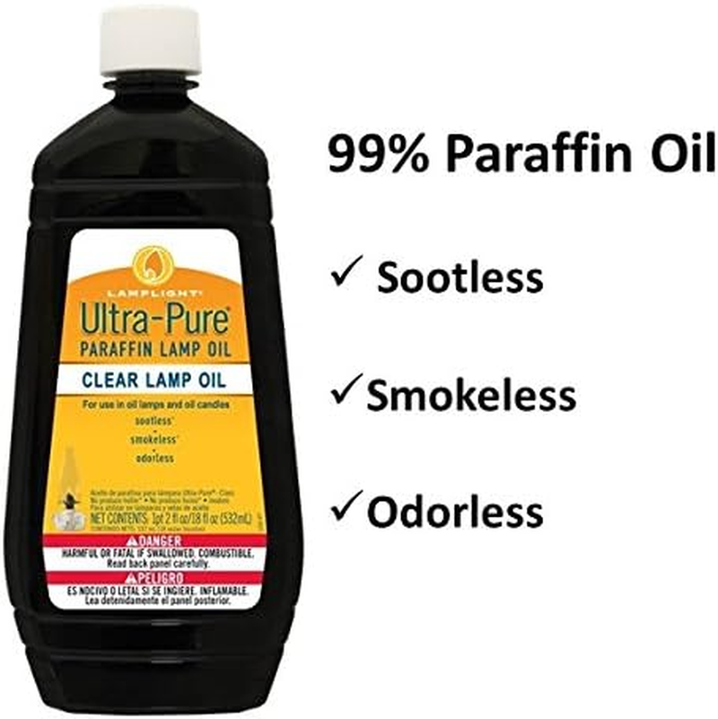 Lamplight 18 Oz. Ultra-Pure Lamp Oil - Liquid Paraffin Oil for Indoor Use, Sootless, Smokeless and Odorless, Clear, Emergency Kit 60014 image number 3