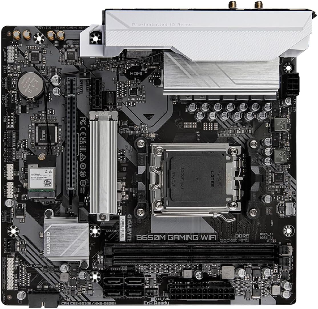 Gigabyte B650M Gaming Wifi Motherboard, B650 Chipset, AMD AM5, Matx, DDR5 image number 1