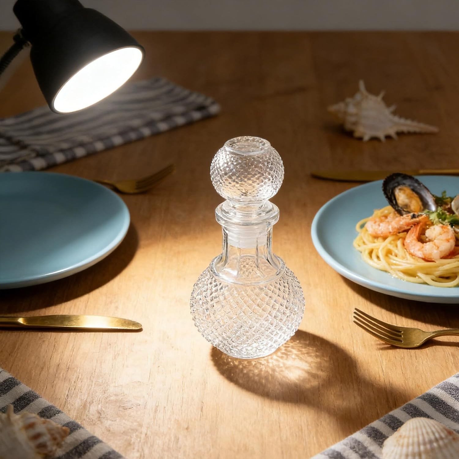 FELTECHELECTR Creative Thickened Glass Liquor Decanter 250Ml Earth Style Cocktail Container Whiskey Bottle Decorative Liquor Dispenser for Home Bar and Entertaining image number 1