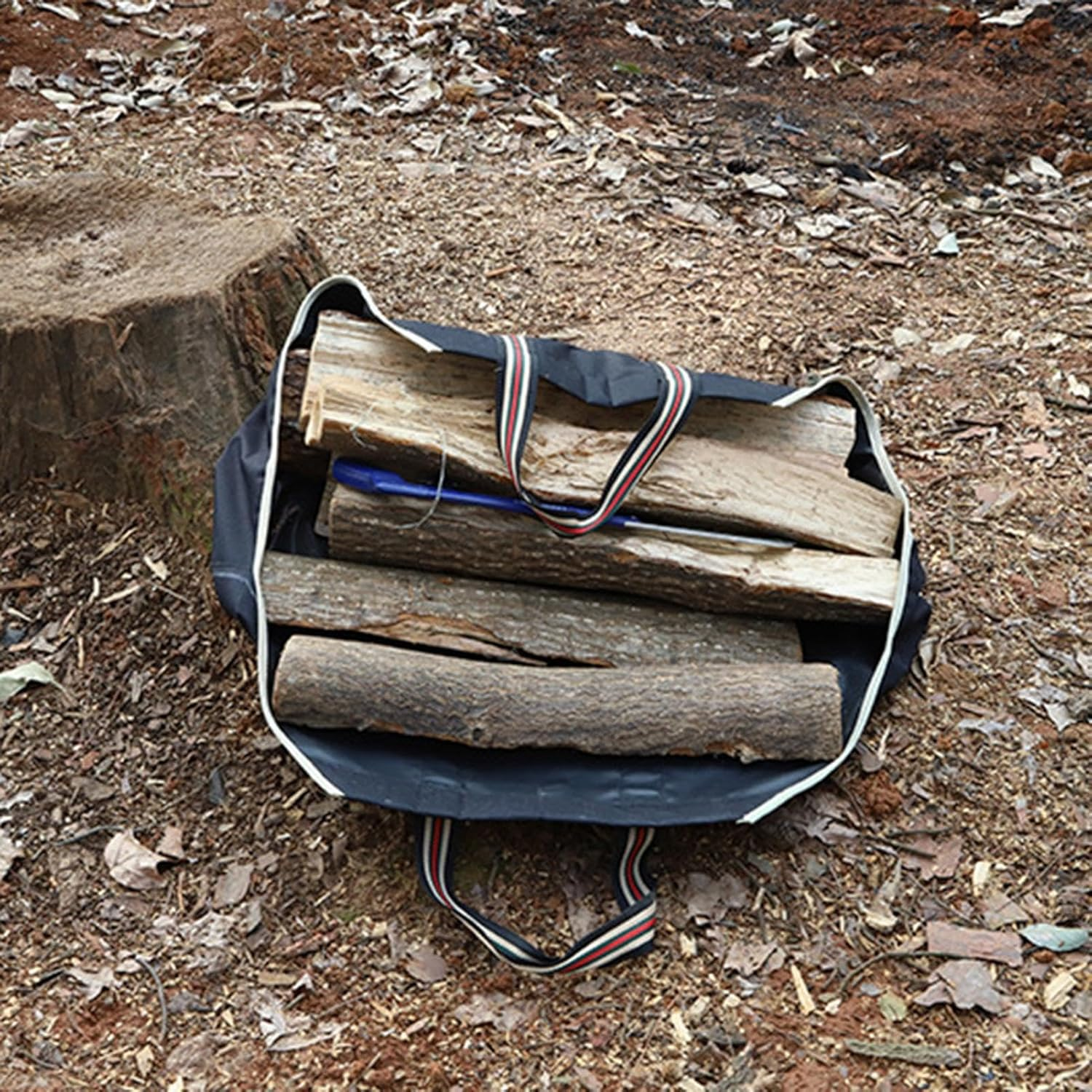 Firewood Tote Bag | Waterproof Firewood Bag with Handles,Firewood Tote Carrier, 28.3 X 17.7 Inch Firewood Storage Bag, Fireplace Stove Accessories image number 6