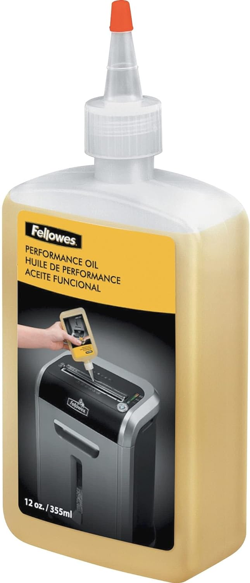 Fellowes Shredder, Lubricant Power Shredder Lubricant Bottle 355 Ml, (40233), Yellow, Single (35250)