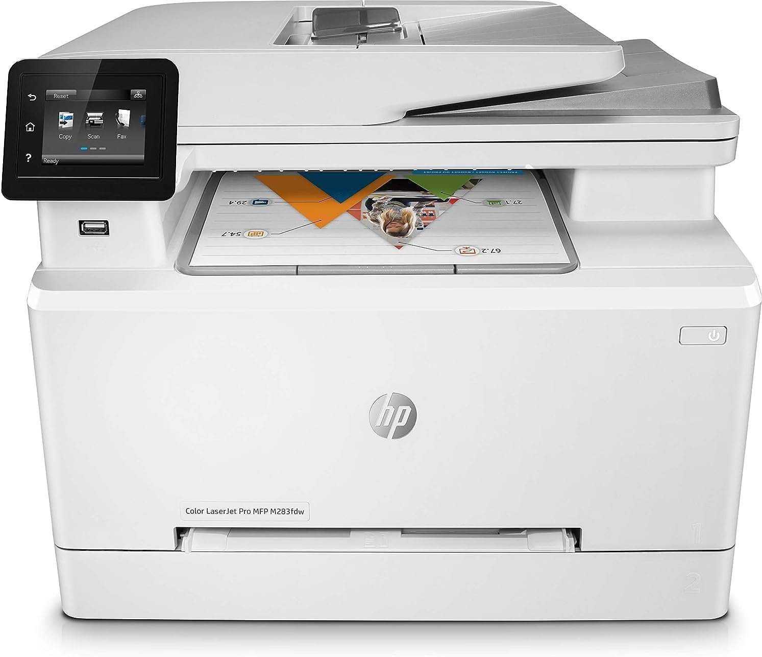HP Colour Laserjet Pro M283FDW Multi-Function Printer, White image number 6