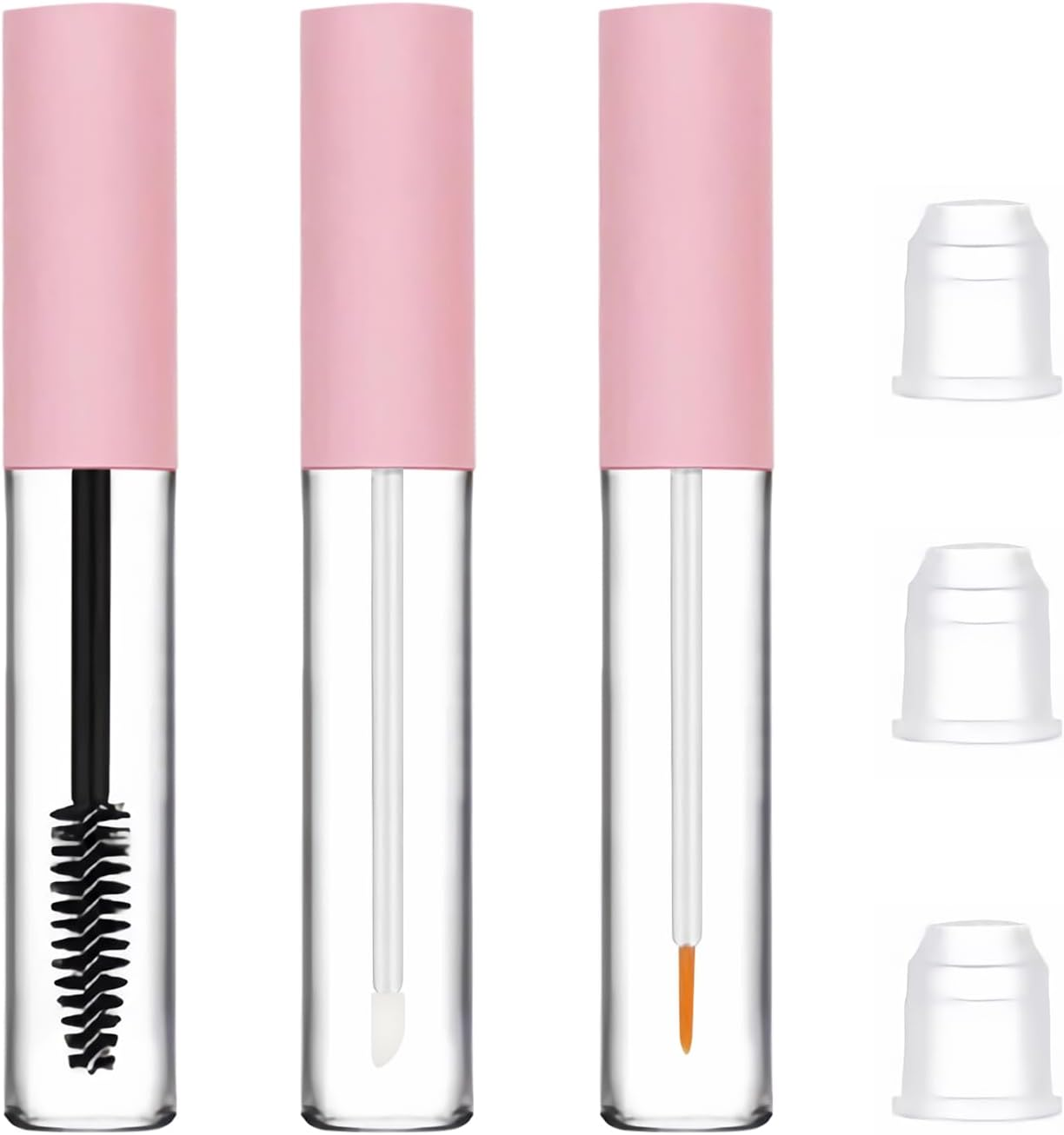 Uadbau - Clear Empty Tube Set: This Set Includes 1 Tube of 10Ml Empty Mascara, 1 Tube of 10Ml Eyeliner and 1 Tube of 10Ml Lip Gloss, with Its Corresponding Pi