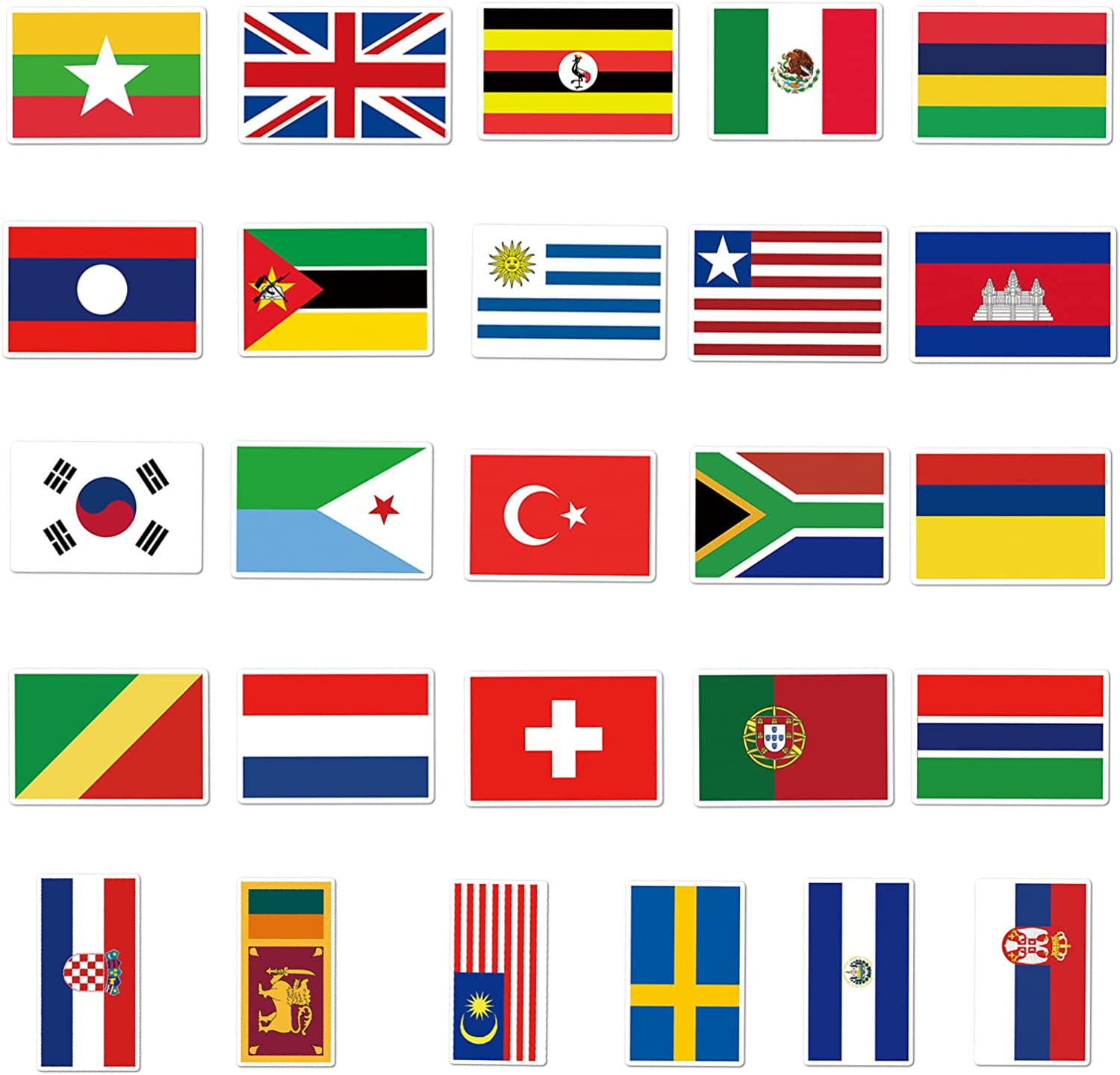 National Flag Country Map Stickers,100 Pcs World Flags Graffiti Vinyl Waterproof Decals for Water Bottles Computer Bicycle Skateboard Luggage Phone Pad Laptop Kids Teens Adults Stickers Pack