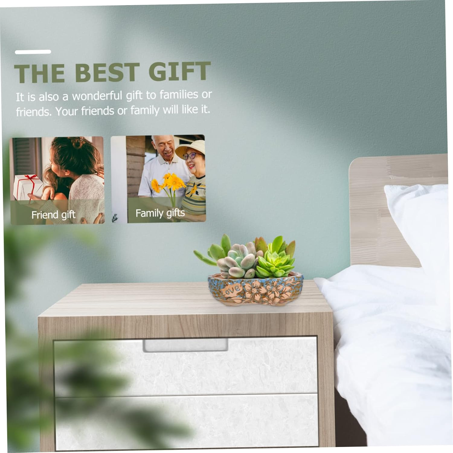 Large Ceramic Succulent Flowerpot Gardening Pot Simple Plant Adornment for Indoor Outdoor Display