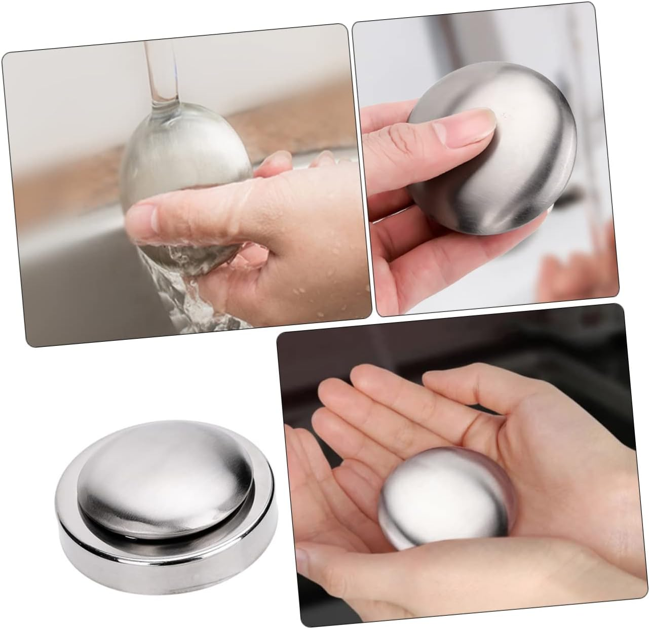 Stainless Steel Odor Absorbing Soap for Kitchen Sink 304 Metal Soap Bar Removes Fish and Garlic Smell for Cooking Use image number 6