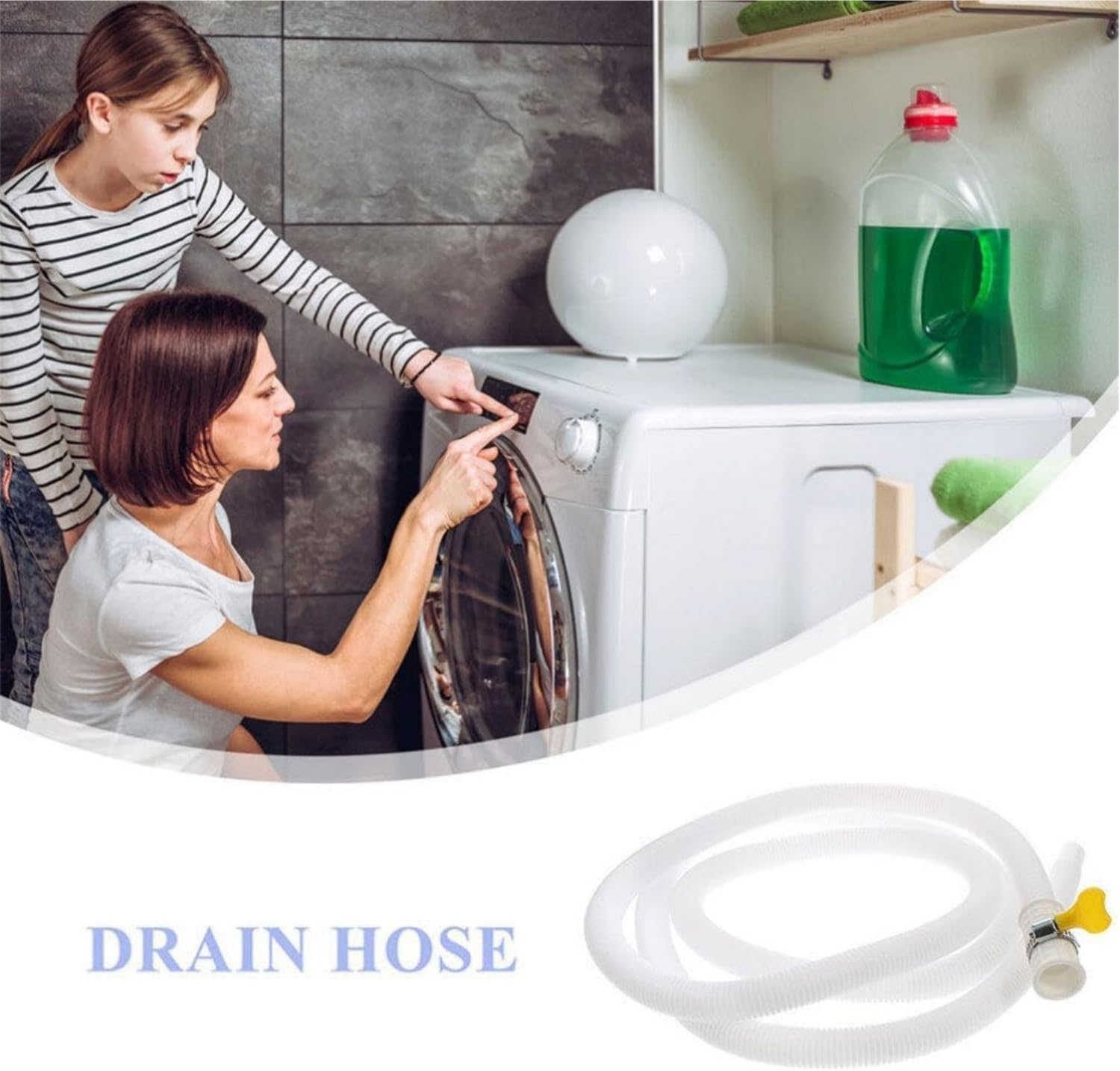 MILIOG Universal Air Conditioner Drain Hose Kit, 2M Flexible Plastic Tubing with Adjustable Adapters for Mini Split/Portable Ac/Dehumidifier/Washer - Leak-Proof Durable Drainage Pipe Accessories